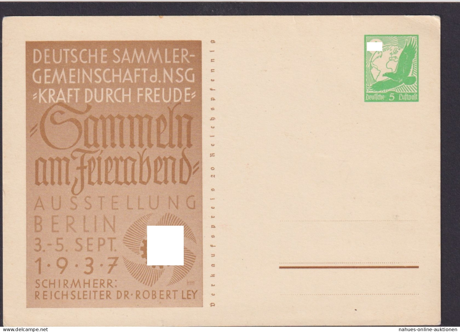 Deutsches Reich Ganzsache Philatelie Dt. Sammlergemeinschaft Ausstellung Berlin - Covers & Documents