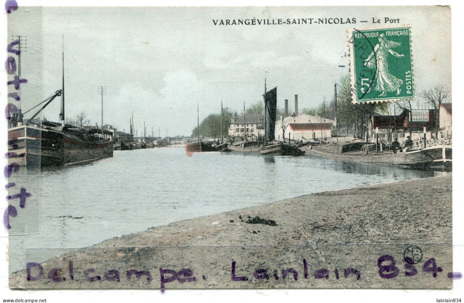 - VARANGEVILLE - SAINT NICOLAS, Le Port, Péniches, Une Avec Voile, épaisse, écrite, TTBE, Scans. - Other & Unclassified