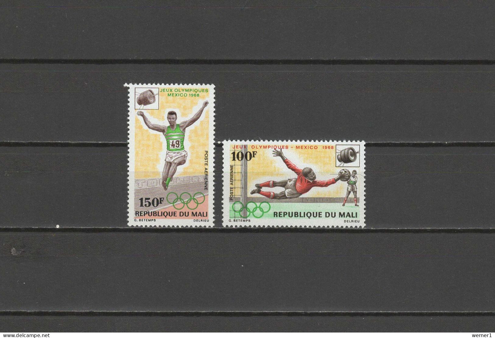 Mali 1968 Olympic Games Mexico, Space, Athletics, Football Soccer Set Of 2 MNH - Summer 1968: Mexico City