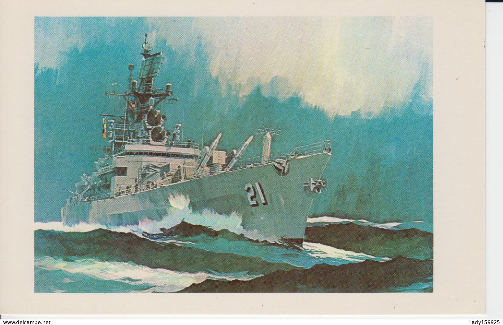 U.S.S. Gridley ( CG-21) Guided Missile Cruiser Framing, Illustration  Marine Photo Publishing 2 Scans - Krieg