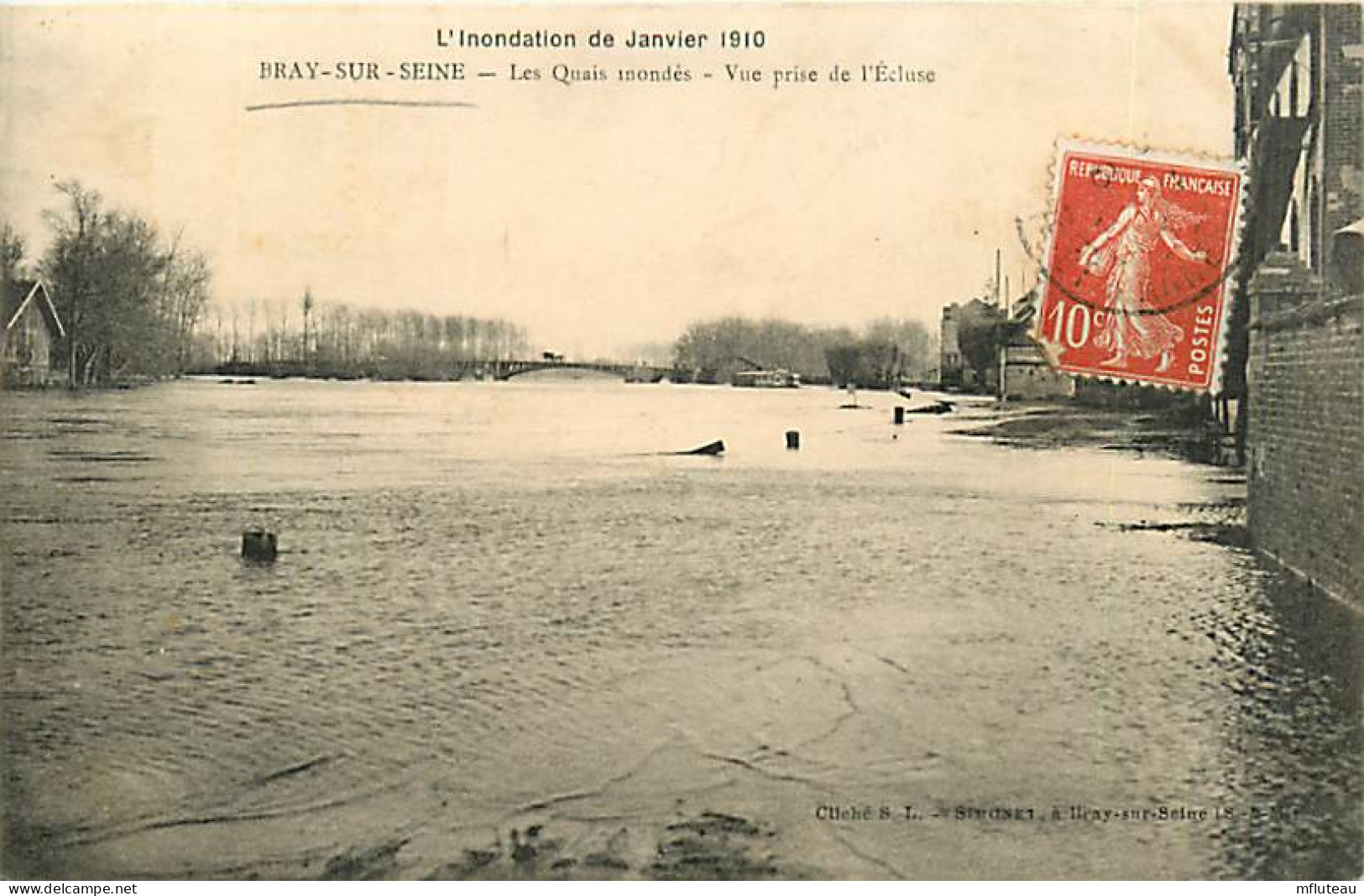 77* BRAY SUR SEINE   Crue 1910  Quais Inondes    RL08.0463 - Bray Sur Seine