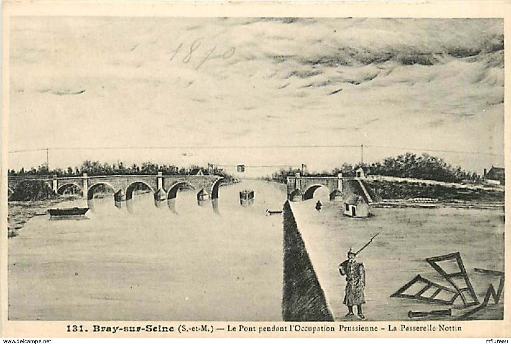 77* BRAY SUR SEINE  Pont Pndant Occupation Prussienne          RL08.0410 - Bray Sur Seine