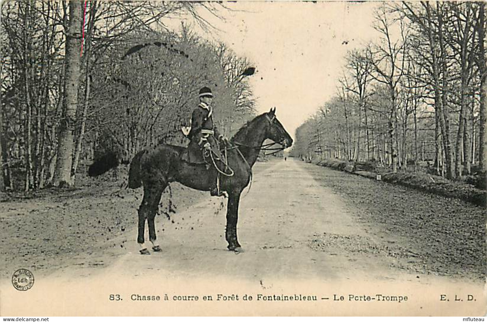 77* FONTAINEBLEAU Chasse A Courre -  Porte Trompe       RL08.0725 - Hunting