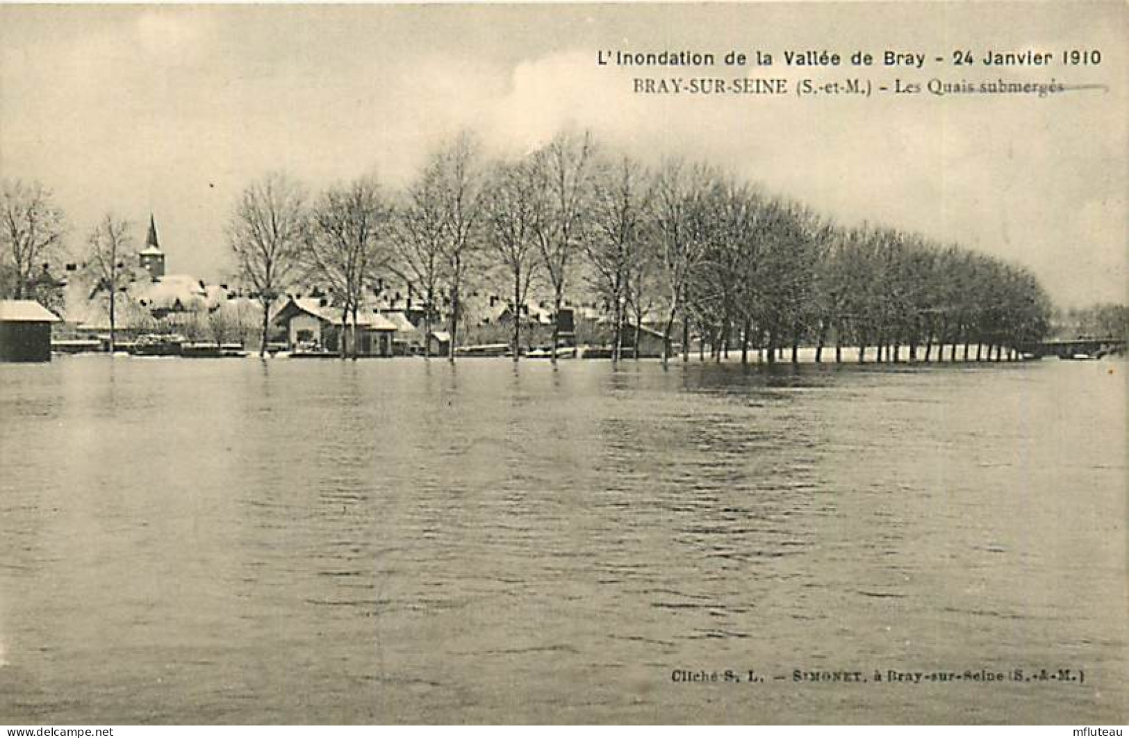 77* BRAY SUR SEINE Crue 1910  Les Quais           RL08.0583 - Bray Sur Seine