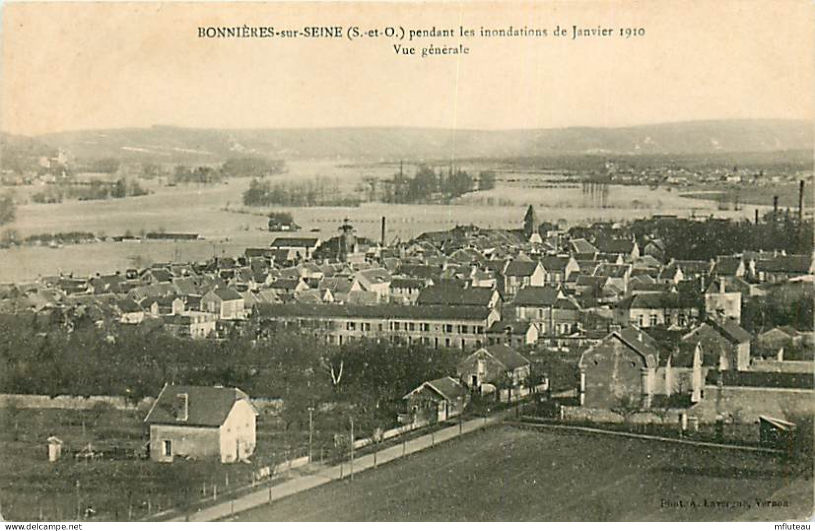 78* BONNIERES SUR SEINE  Crue 1910    Vue Generale   RL08.1333 - Bonnieres Sur Seine