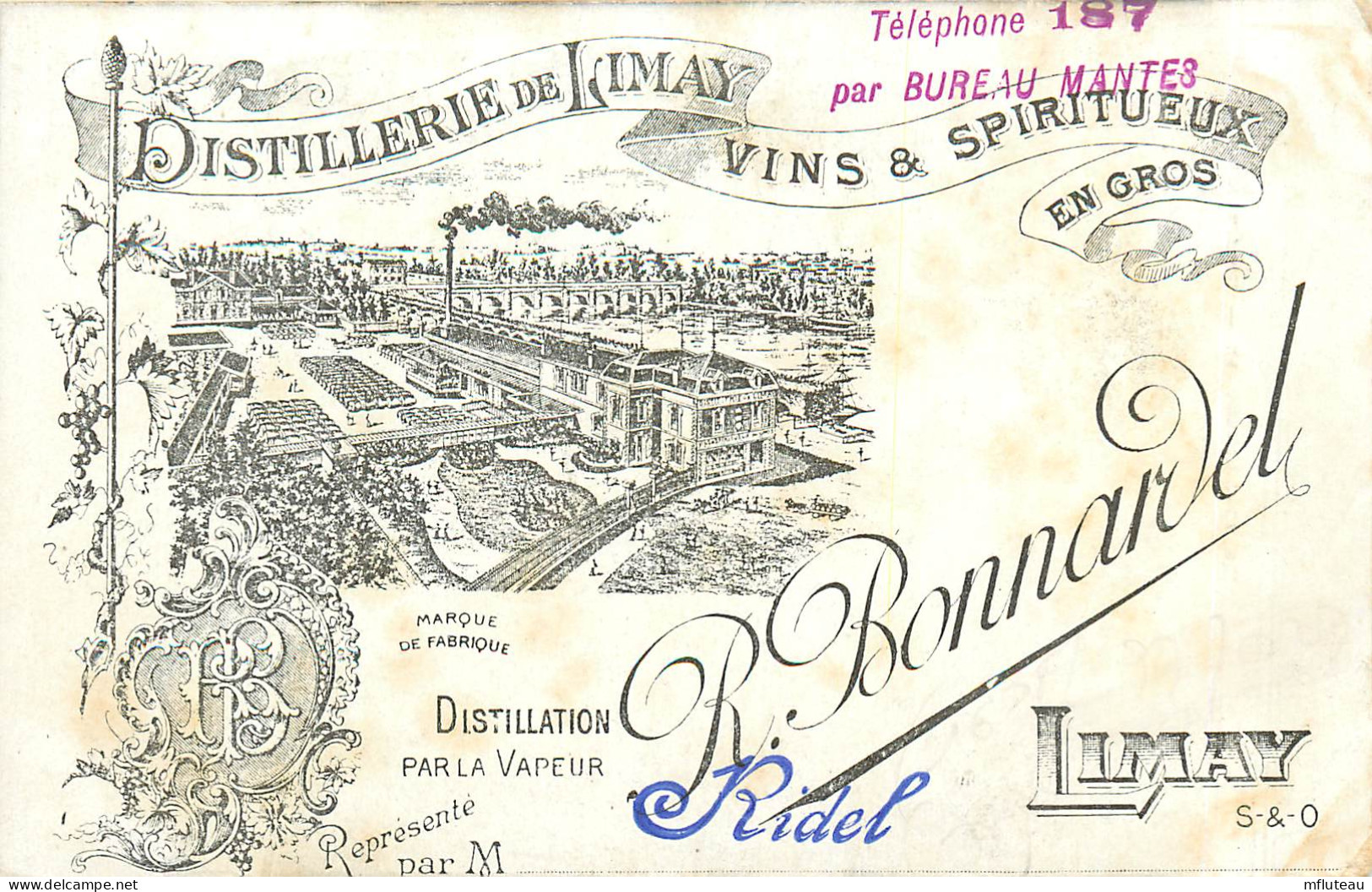 78* LIMAY  Distillerie  BONNARD  (grand Theatre Au Verso)     RL09.0237 - Limay