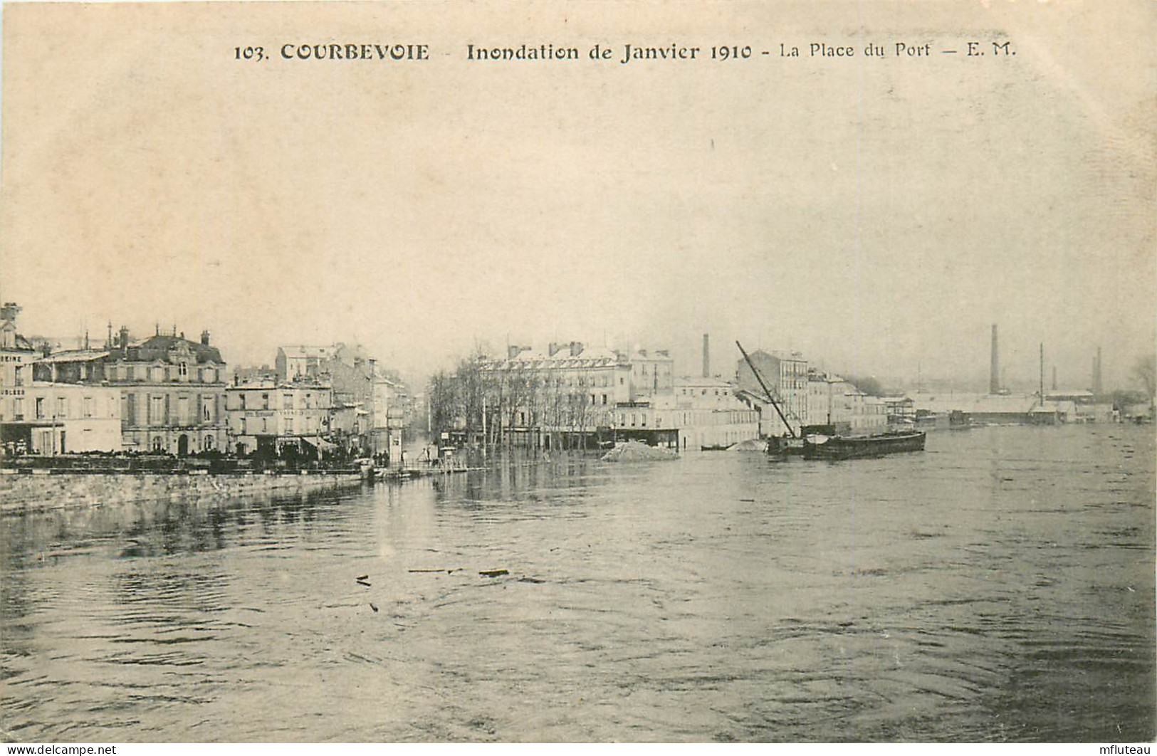 92* COURBEVOIE Crue 1910  Place Du Port    RL10.0472 - Courbevoie