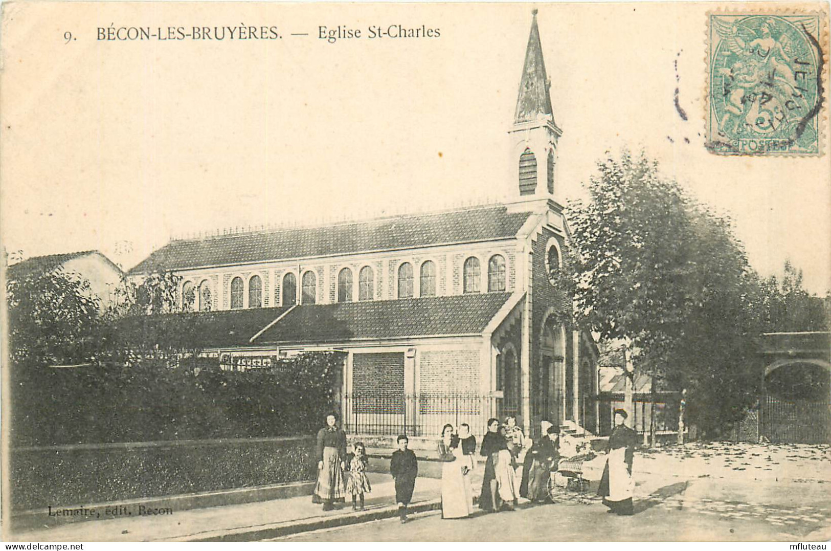 92* BECON LES BRUYERES  Eglise St Charles     RL10.0305 - Otros & Sin Clasificación