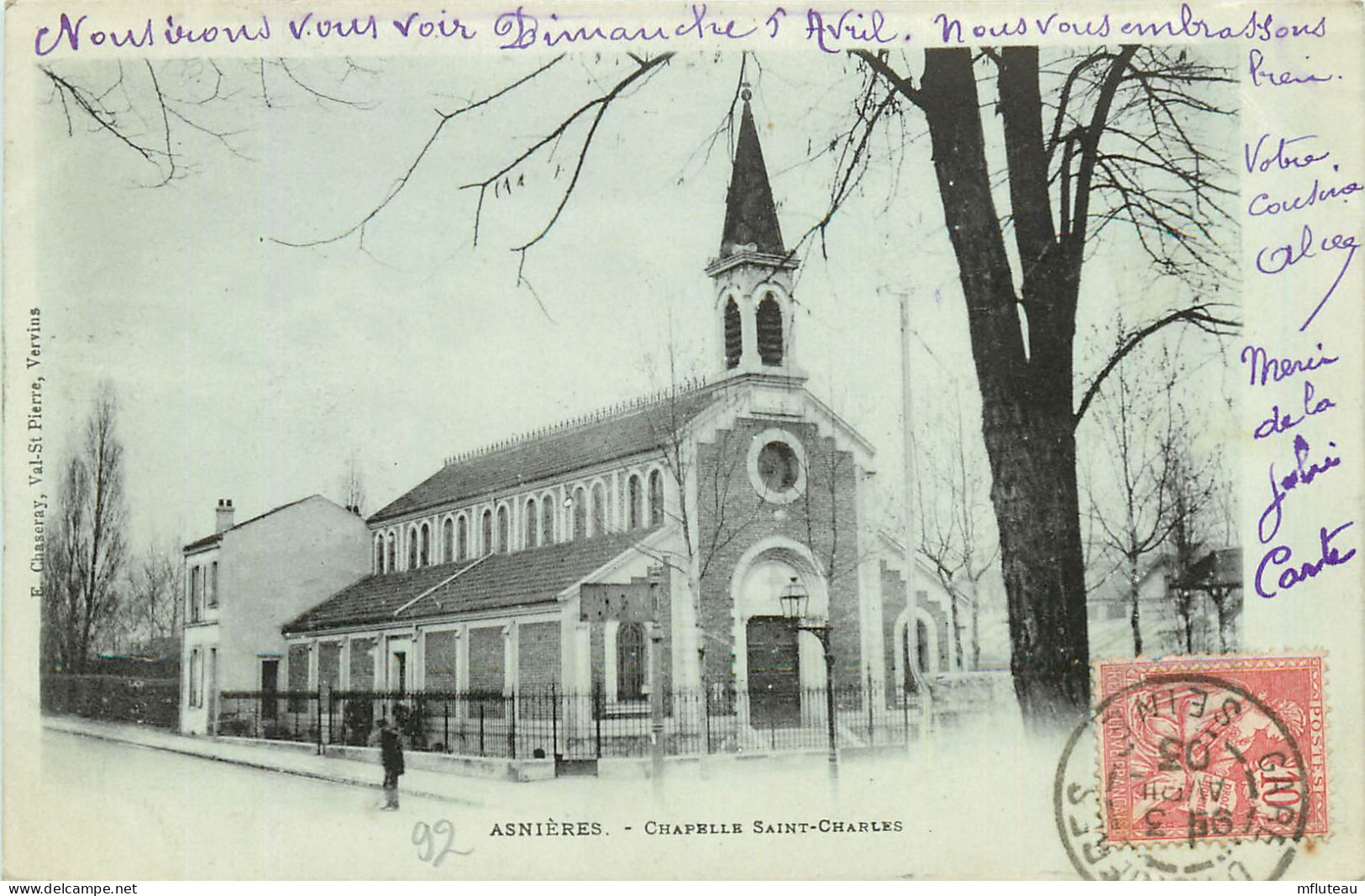 92* ASNIERES   Chapelle St  Charles   RL10.0292 - Asnieres Sur Seine