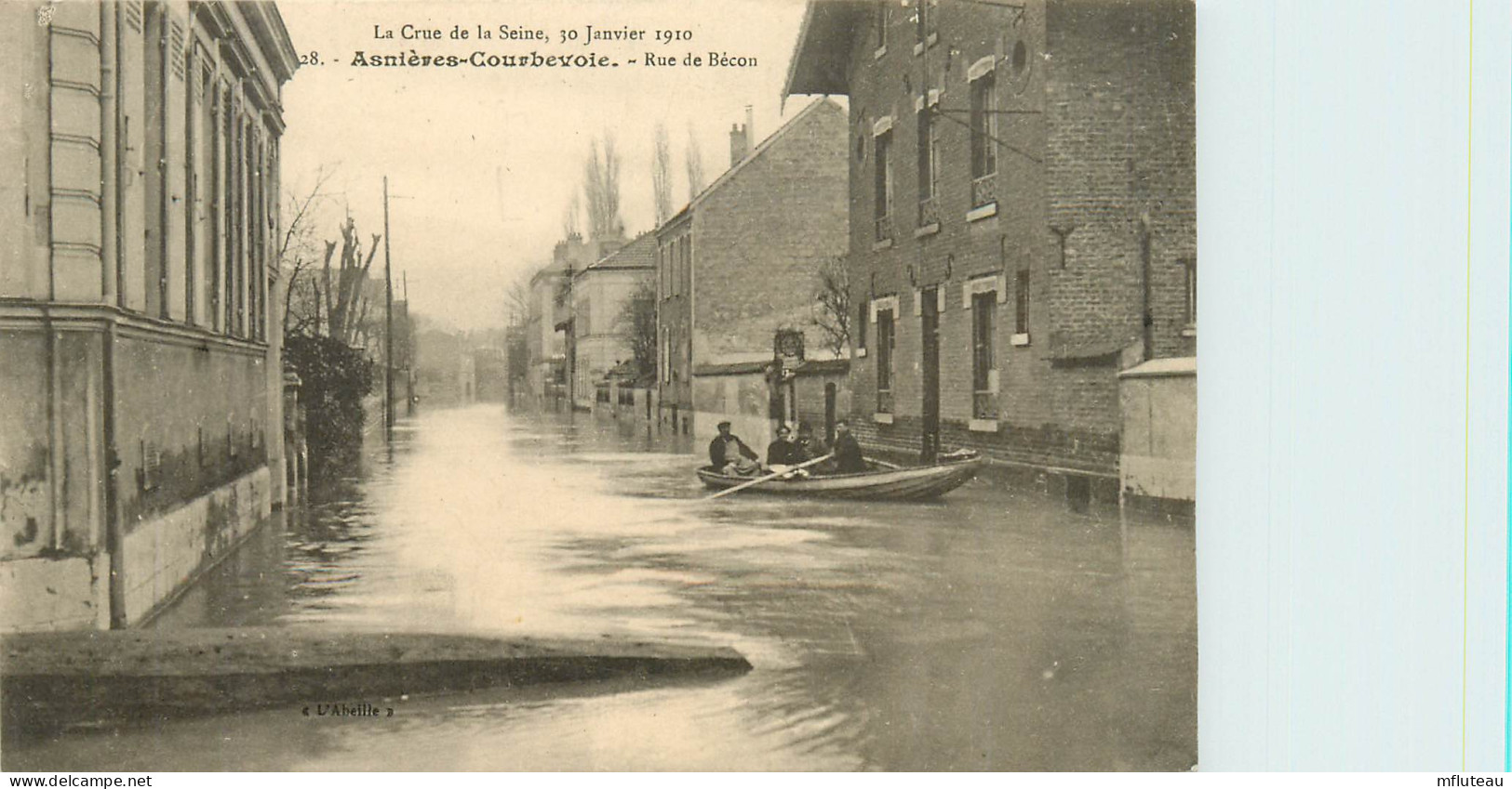 92* ASNIERES  Crue 1910 -  Rue De Becon   RL10.0285 - Asnieres Sur Seine