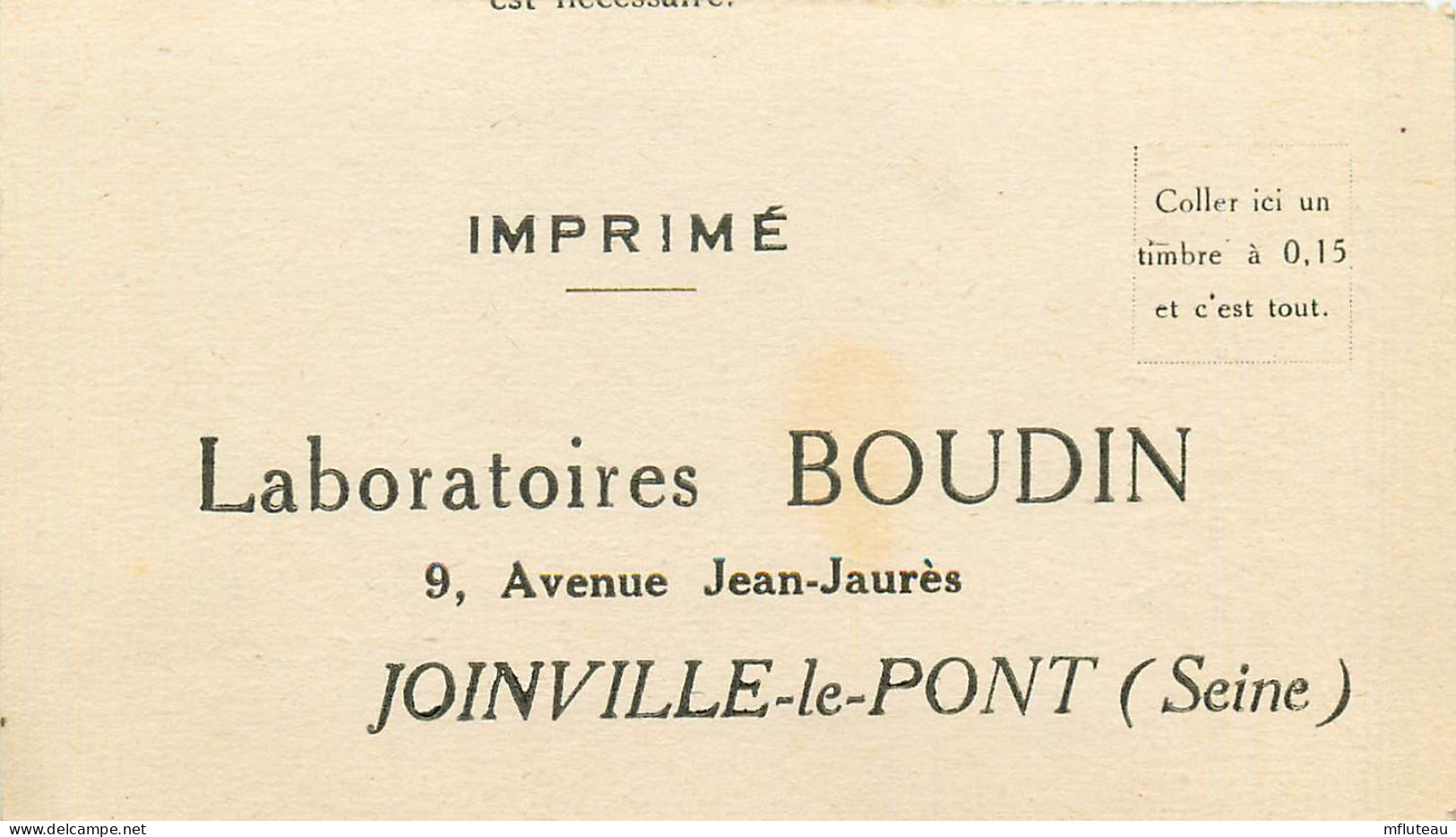 94* JOINVILLE LE PONT Labo BOUDIN        RL10.1114 - Joinville Le Pont