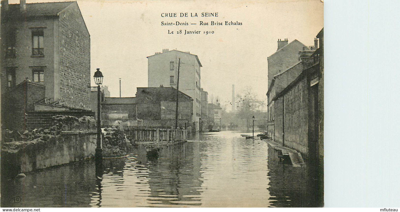 93* ST DENIS   Crue 1910 -  Rue Brise Echalas    RL10.0820 - Saint Denis