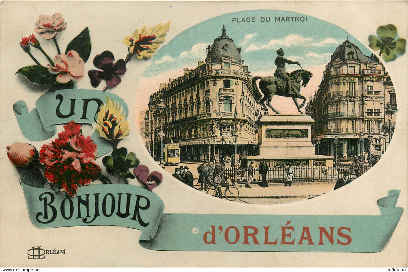 45* ORLEANS   « un Bonjour » Place Du Martroi   RL11.0326 - Orleans