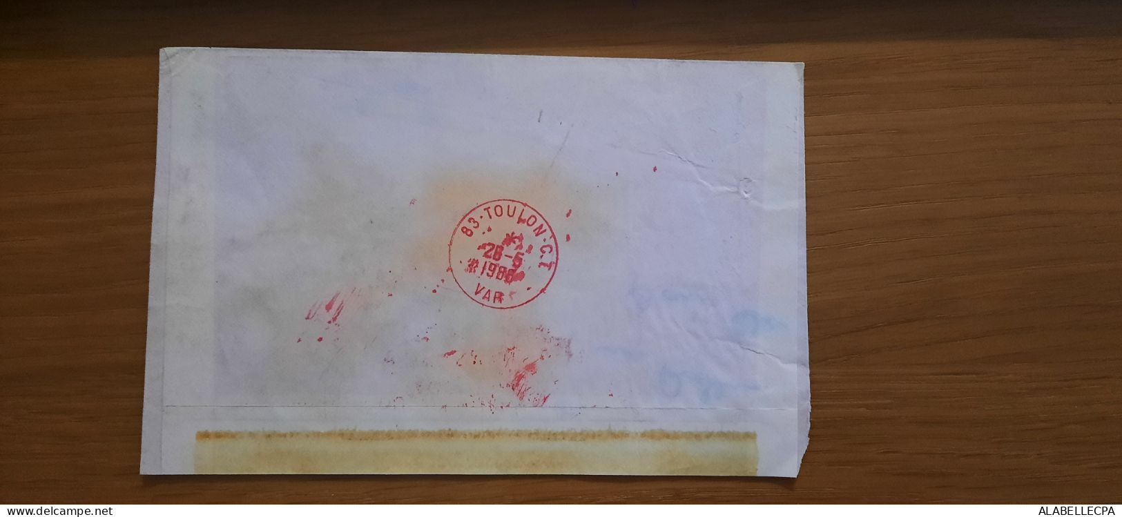 Lettre De 1988 - Oblitération Rouge De Toulon CT "courrier Spolié Attaque Du Fourgon Postal Du 16 Mai 1988" Malile - Collectors