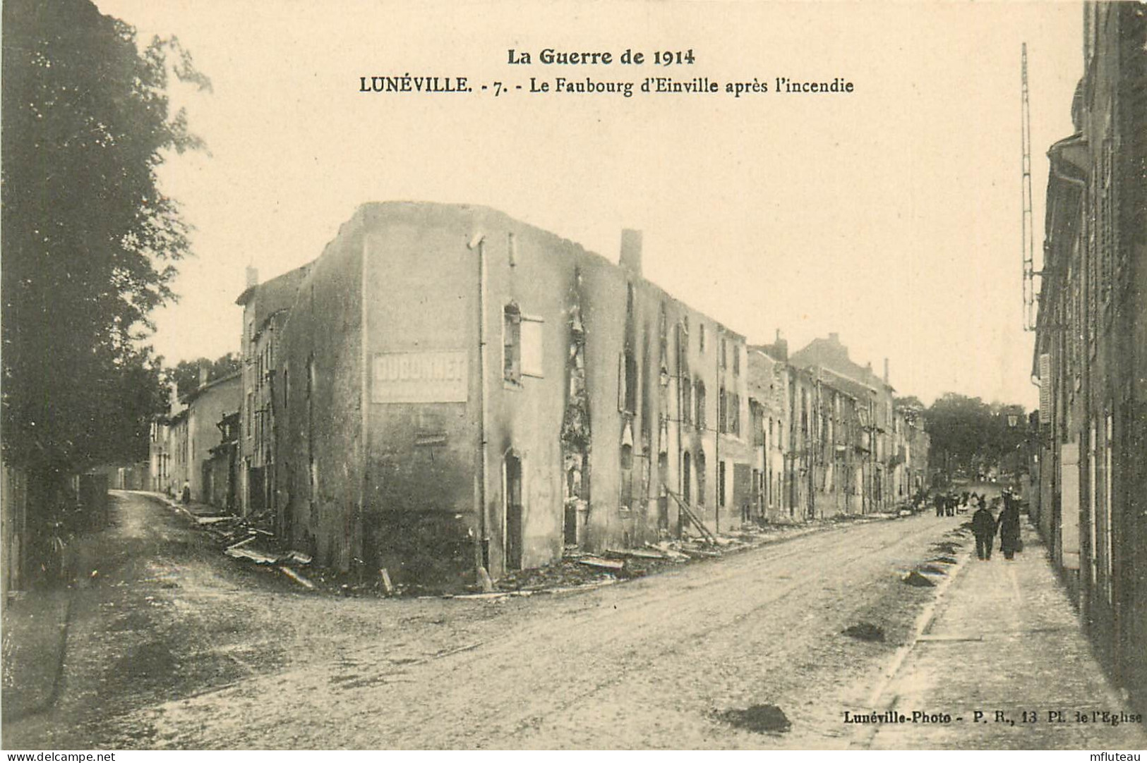 54* LUNEVILLE Faubourg D  Einville INCENDIE Ww1  RL11.0709 - War 1914-18