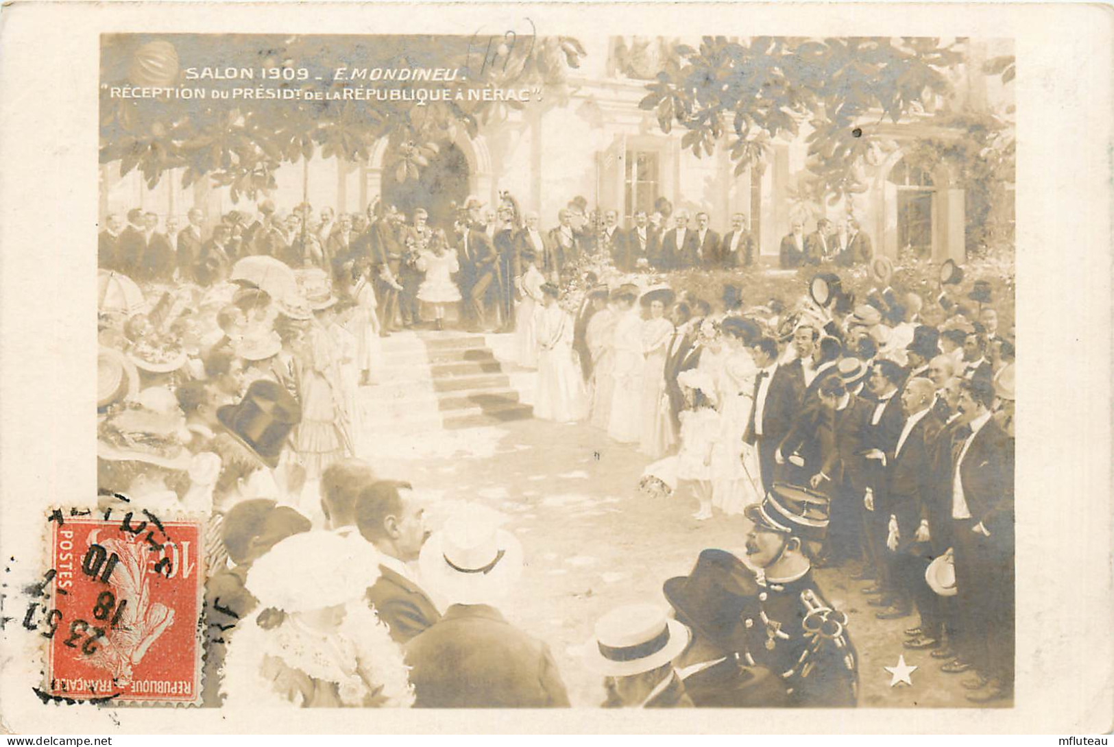 47* NERAC  1909  Reception President De La Republique (carte Photo=   RL11.0360 - Nerac