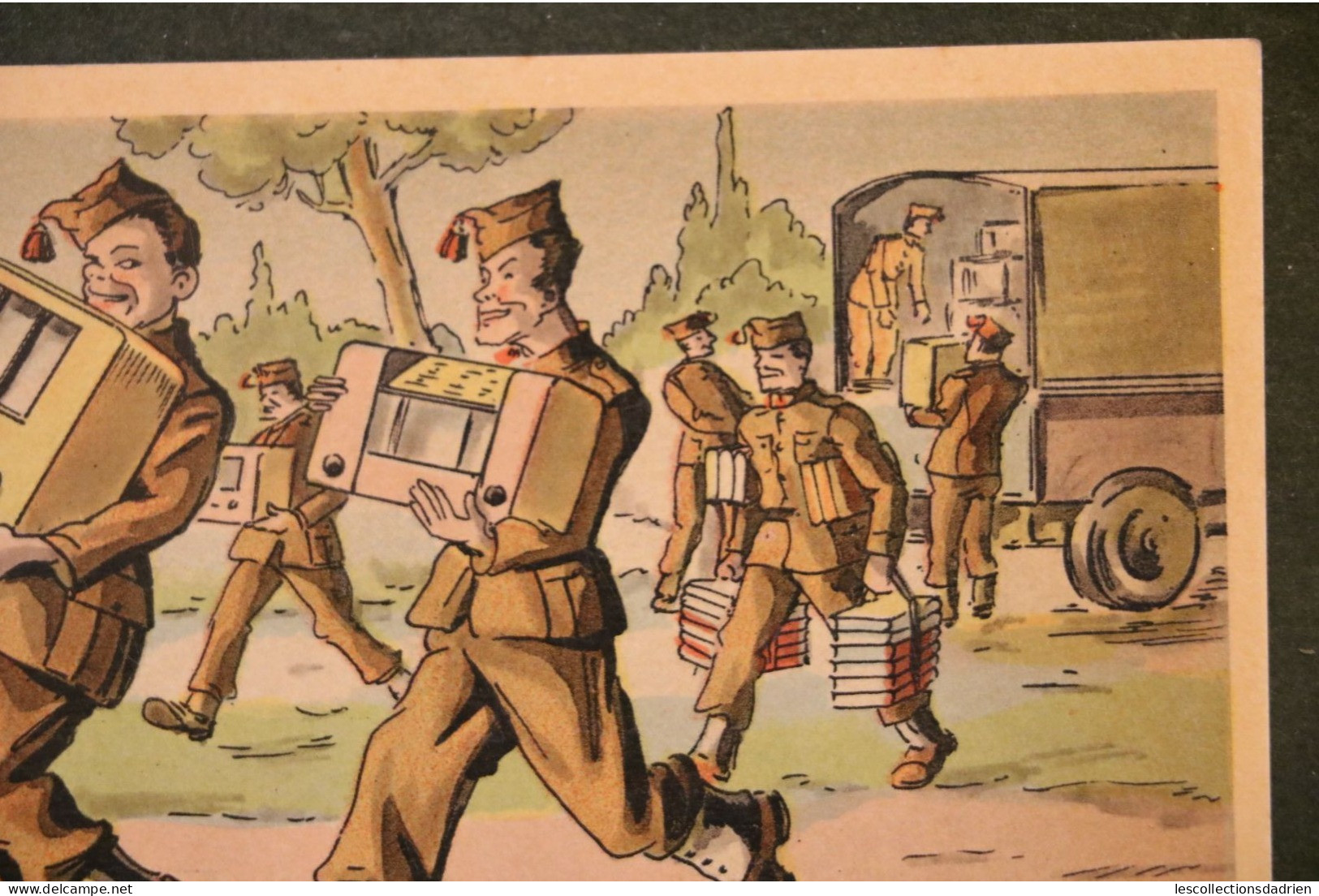Carte Postale Humorisitque Militaires Soldats Radio Livres Soldaten  H.d B 359 - Humour