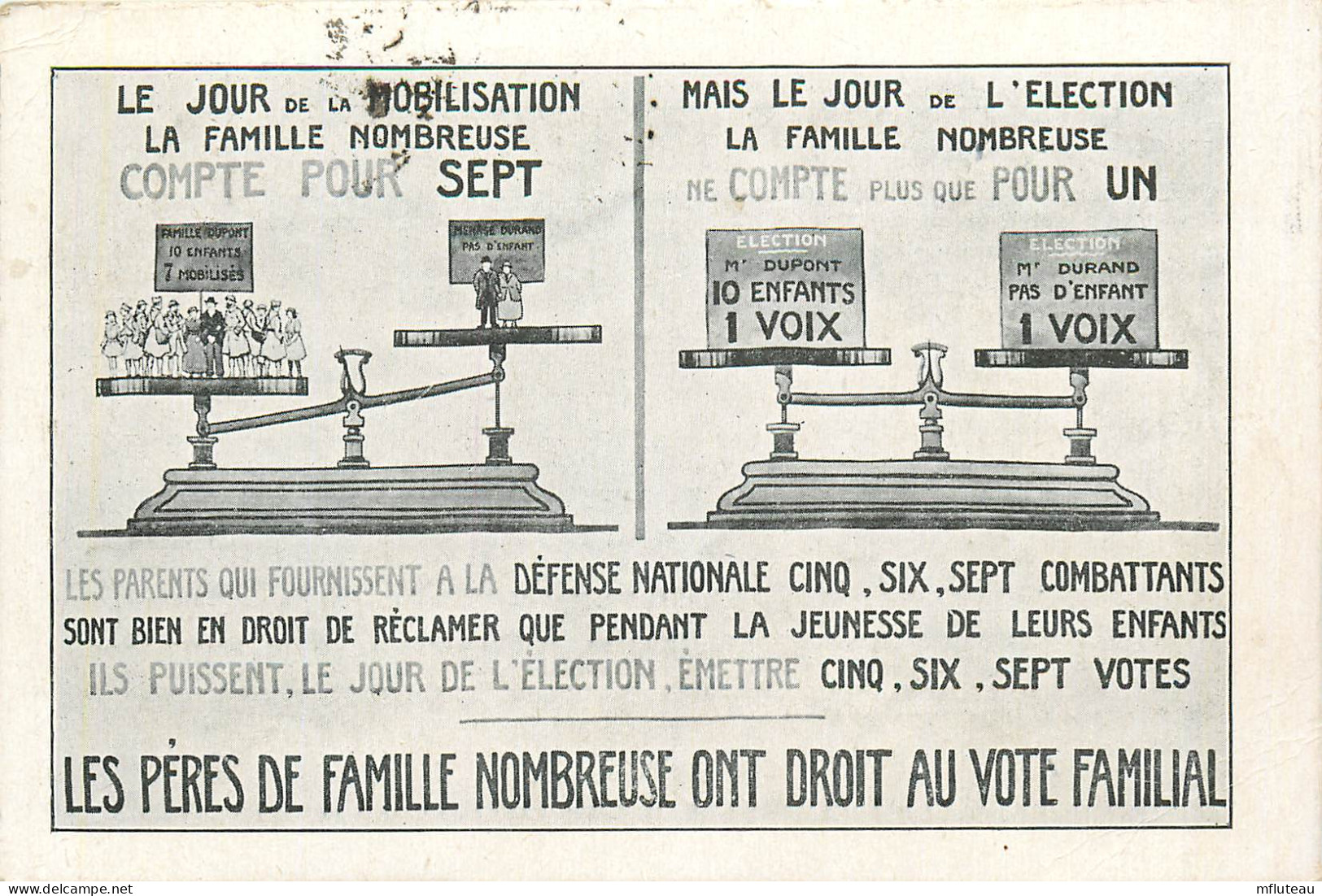 59* POLITIQUE  - Droit De Vote Familial 1938       RL11.1043 - Partidos Politicos & Elecciones
