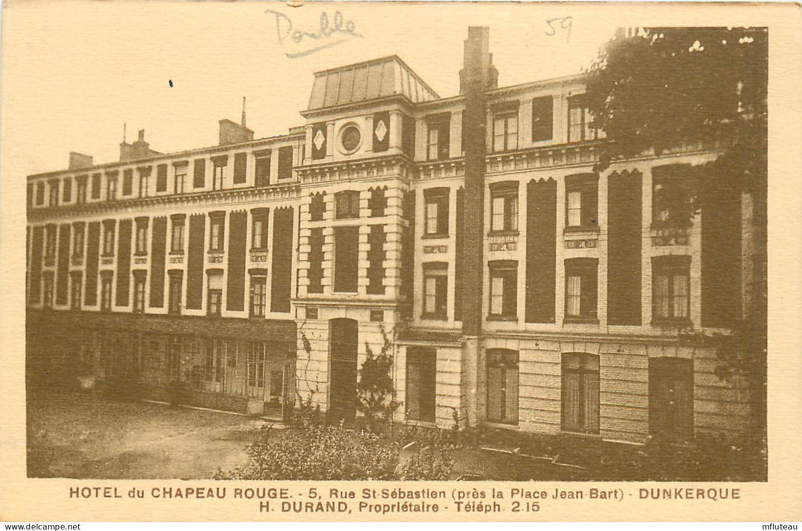 59* DUNKERQUE  Hotel Du « chapeau Rouge »      RL11.1018 - Dunkerque