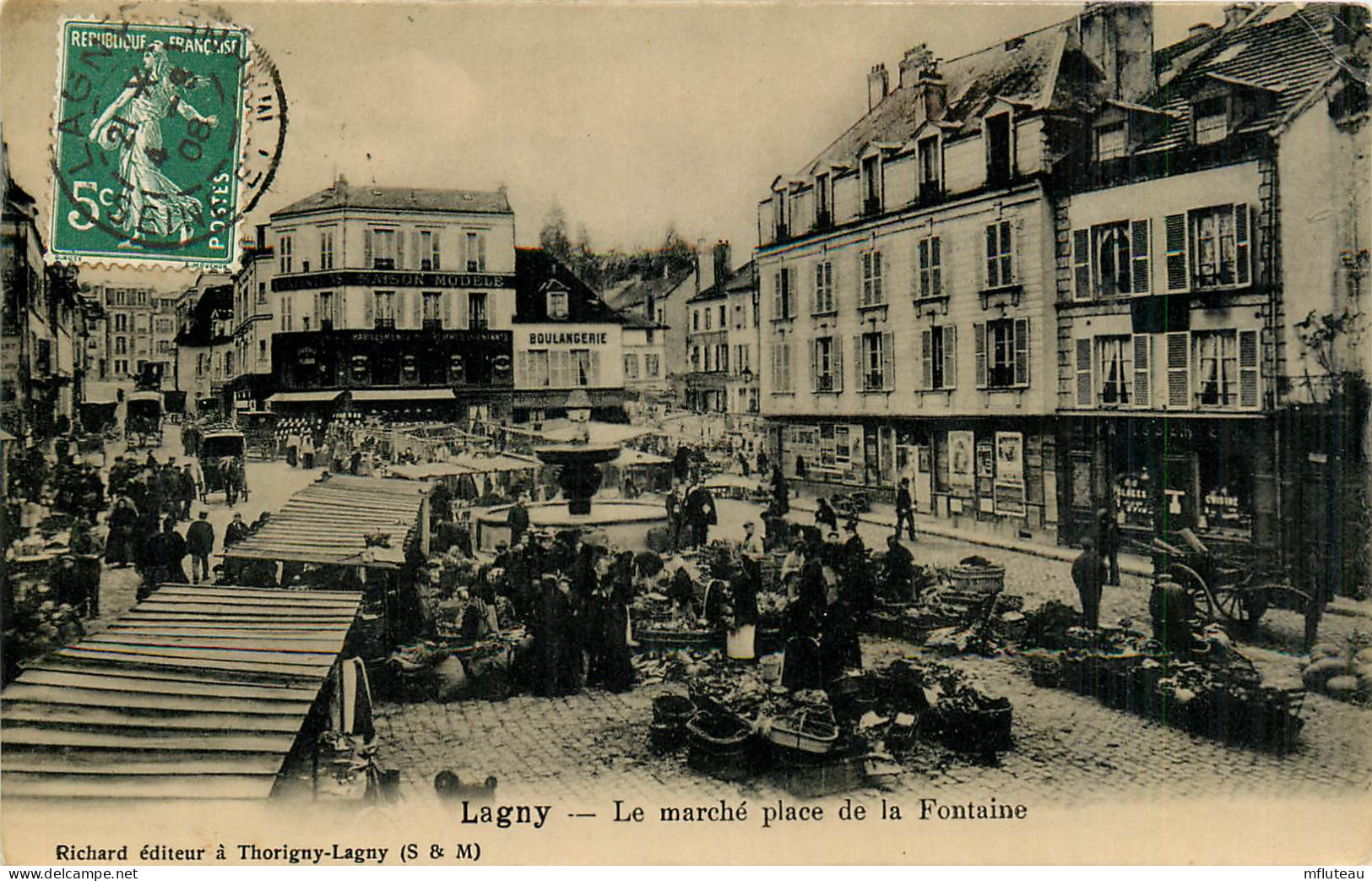 77* LAGNY  Le Marche Place De La Fontaine     RL12.1351 - Lagny Sur Marne