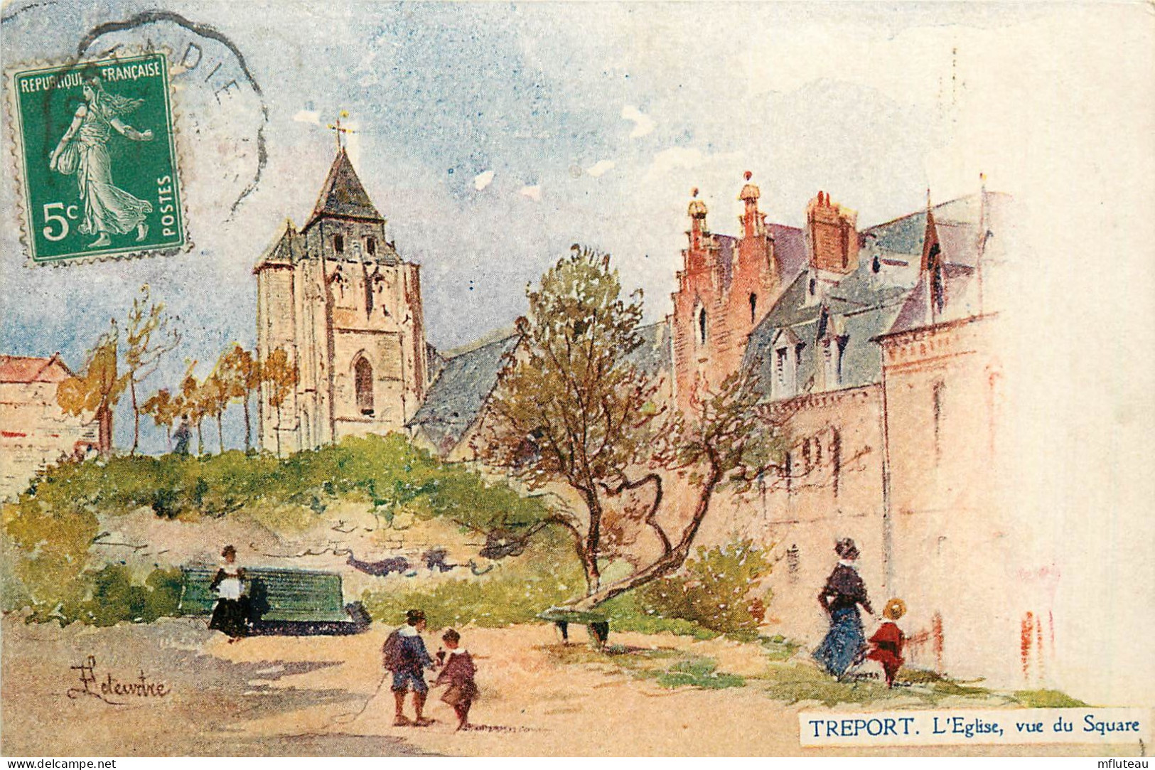 76* LE TREPORT  Eglise Vu Du Square (illustree Leteurtre)     RL12.1177 - Le Treport
