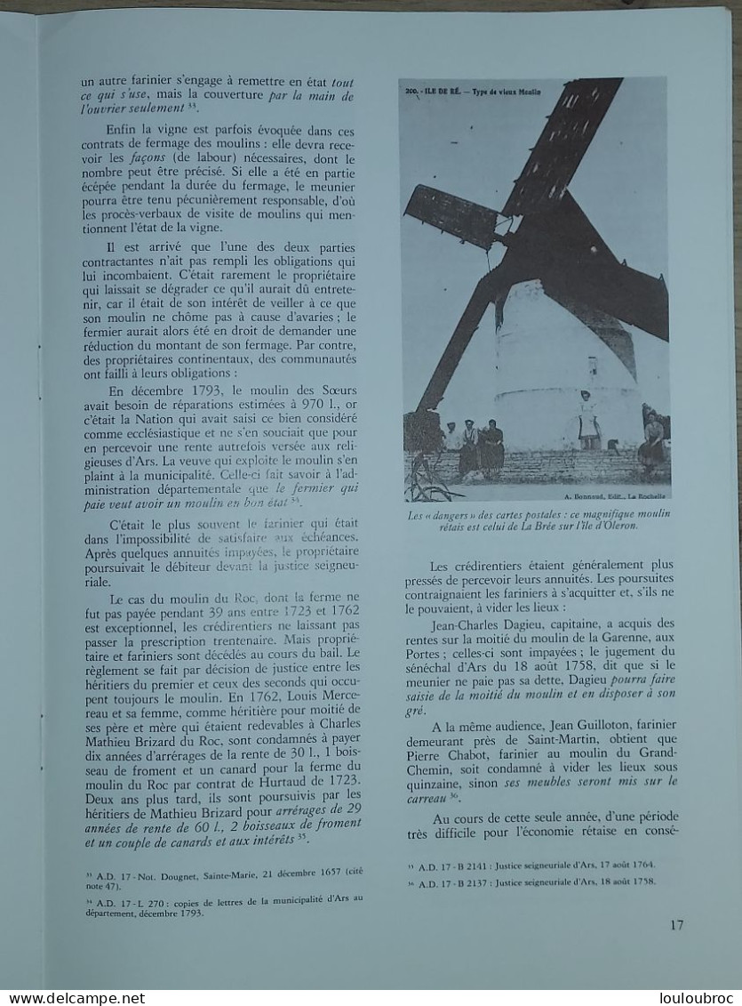 ILE DE RÉ 1983 Groupt D'Études Rétaises Cahiers De La Mémoire N° 11 CONSTRUCTION ENTRETIEN DES MOULINS A VENT  (24 P.) - Poitou-Charentes