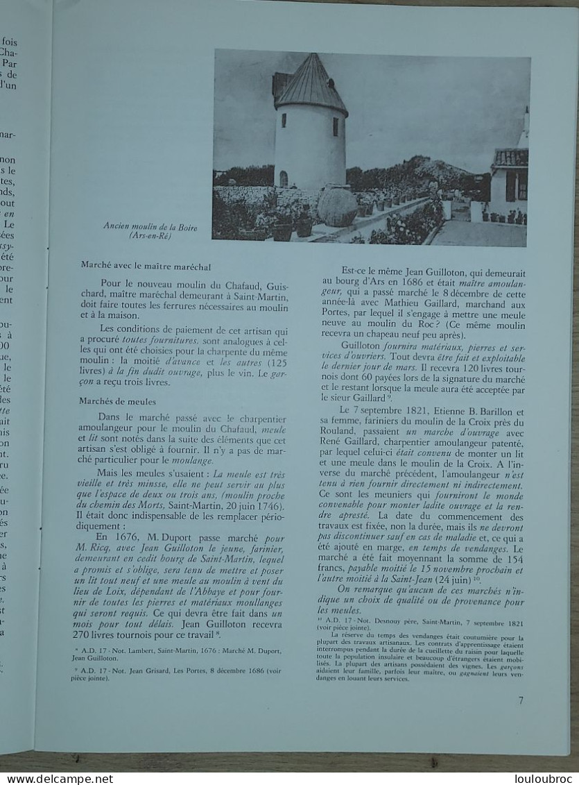 ILE DE RÉ 1983 Groupt D'Études Rétaises Cahiers De La Mémoire N° 11 CONSTRUCTION ENTRETIEN DES MOULINS A VENT  (24 P.) - Poitou-Charentes