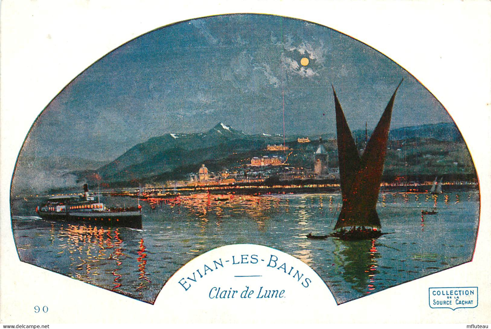 74* EVIAN LES BAINS Clair De Lune  Lac     RL12.0877 - Evian-les-Bains