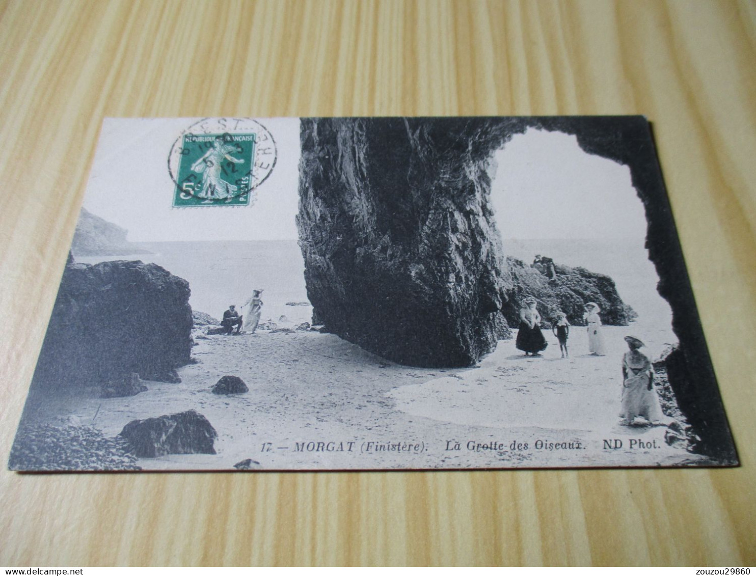 CPA Morgat (29).La Grotte Des Oiseaux - Carte Animée, Oblitérée Le 05/03/1912. - Morgat