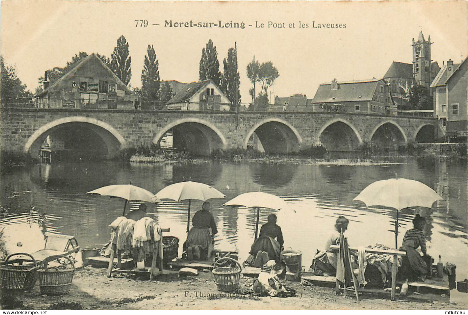 77* MORET S/LOING Le Pont Et Les Laveuses     RL12.1450 - Moret Sur Loing