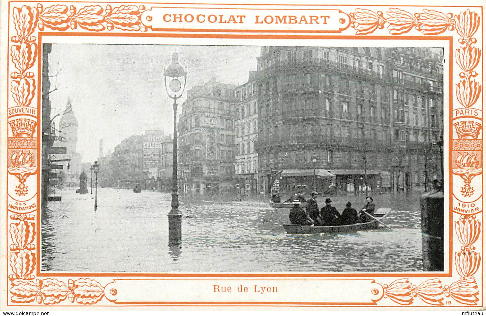 75* PARIS (lombart)  Crue  Rue De Lyon  45*     RL12.1415 - Inondations De 1910