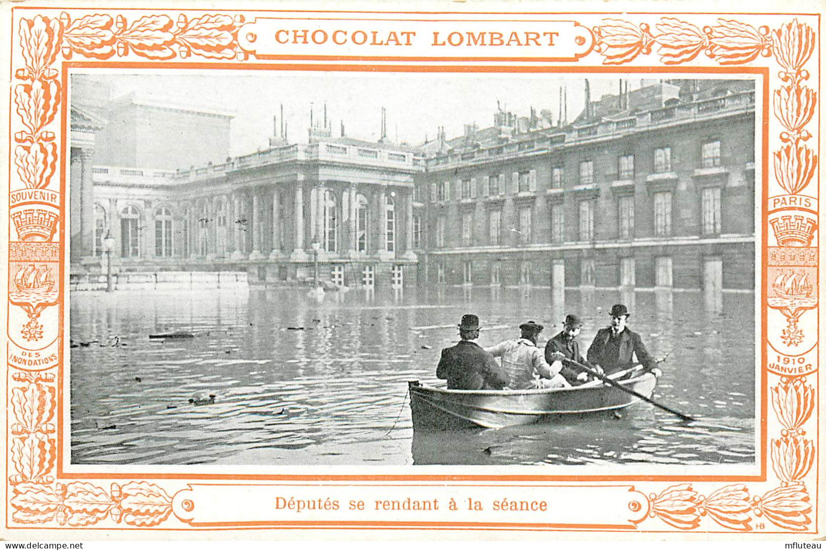 75* PARIS (lombart)  Crue  Deputes En Barque    RL12.1397 - Paris Flood, 1910