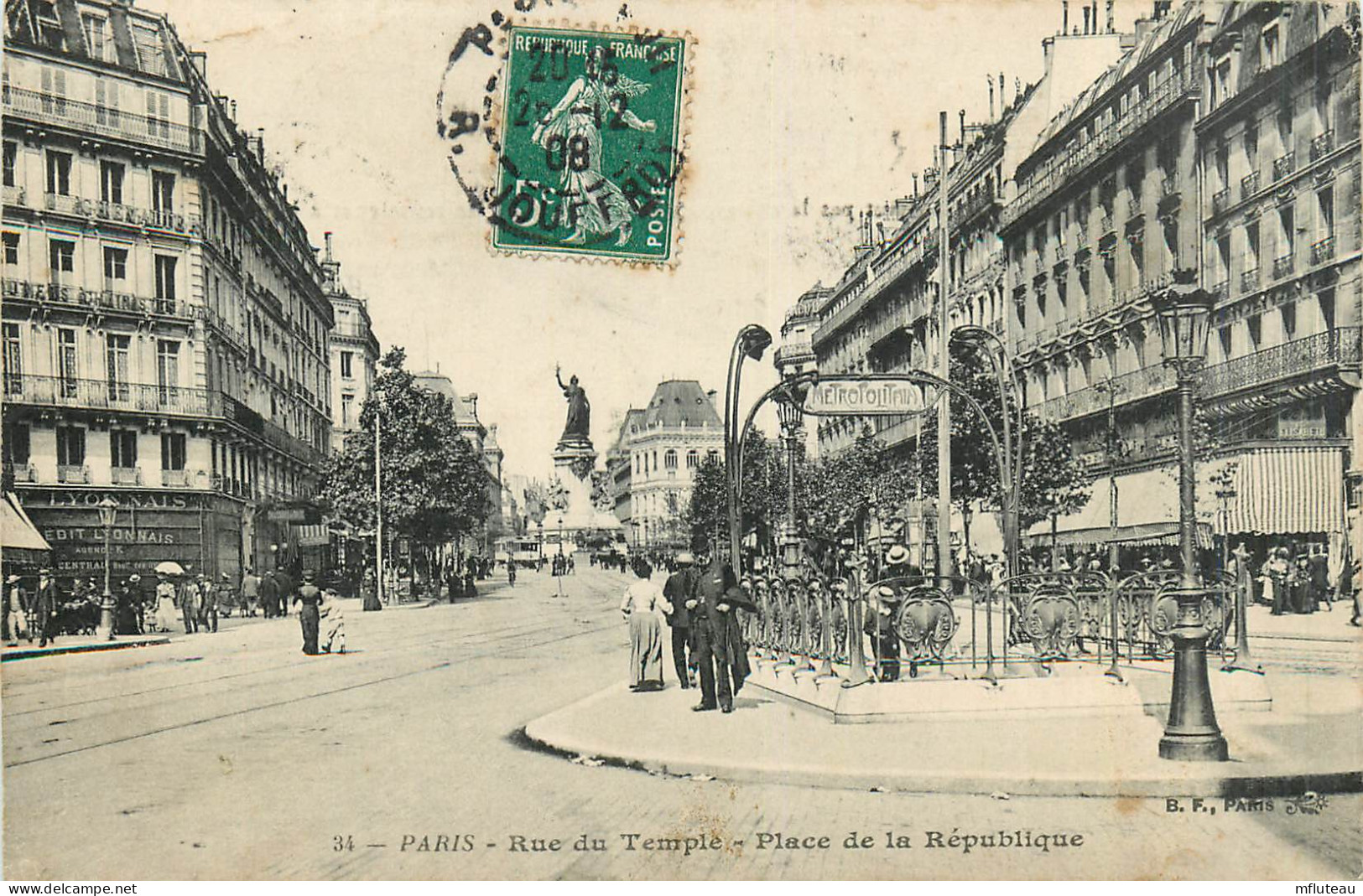 75* PARIS (3)  Rue Du Templs  Place De La Republique     RL27,0181 - Arrondissement: 03