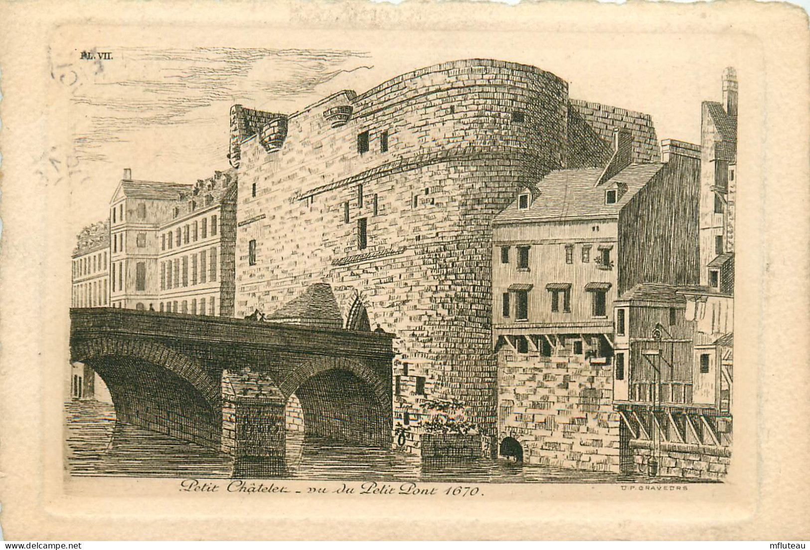 75* PARIS (1)   Petit Chatele- Pont  Vers 1670 (dessin)   RL27,0073 - Arrondissement: 01