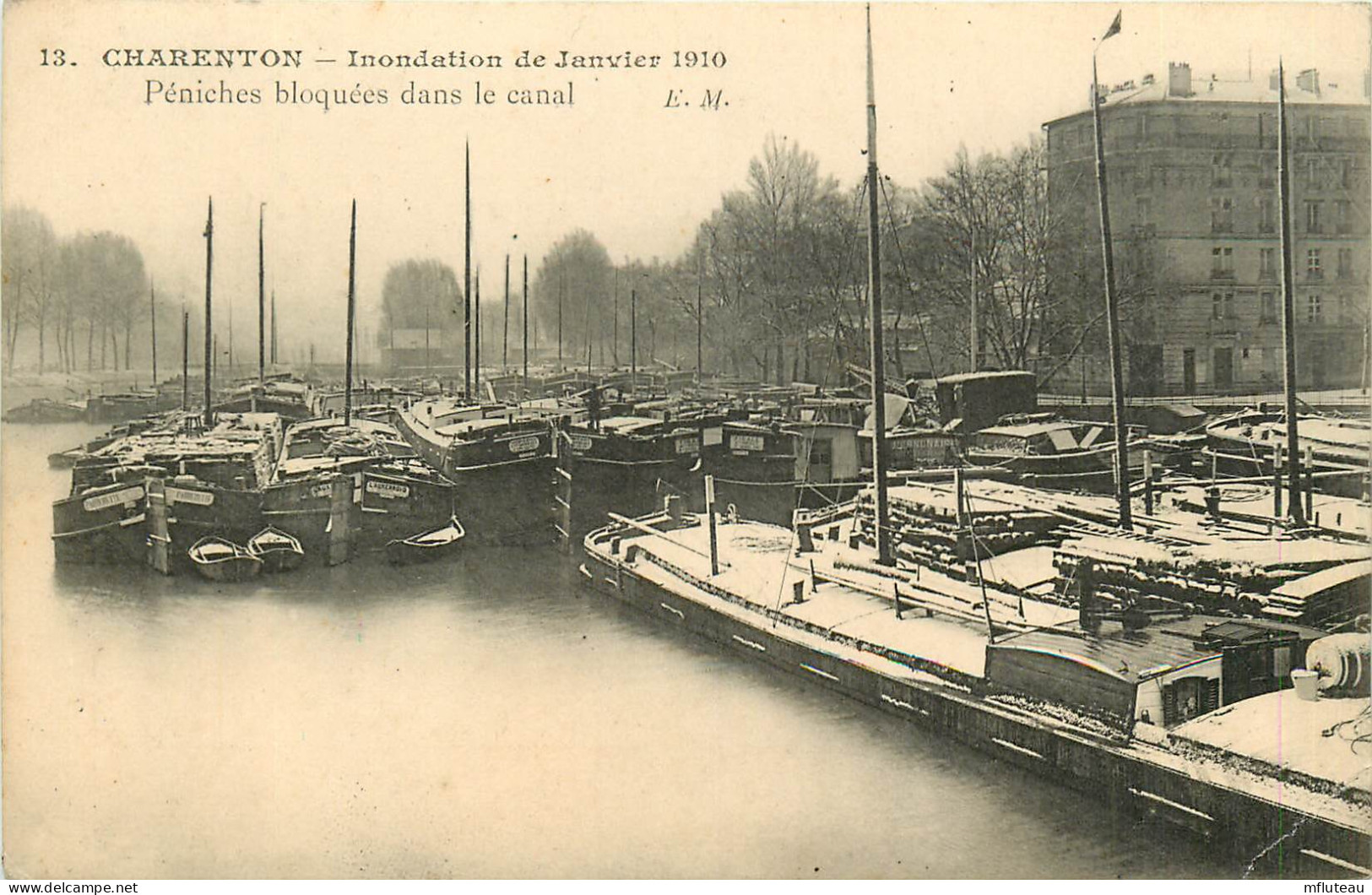 94* CHARENTON   Crue 1910  Peniches Bloquees   RL13.1246 - Charenton Le Pont
