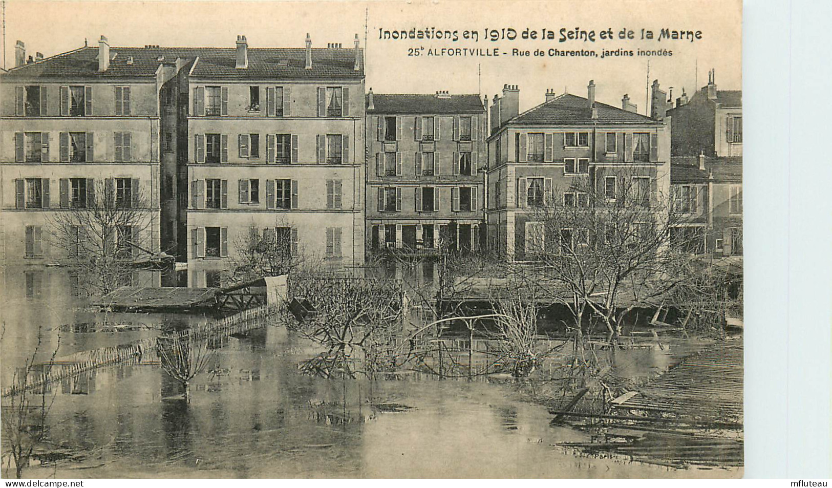 94* ALFORTVILLE  Crue 1910  Jardins Rue De Charenton  RL13.1107 - Alfortville