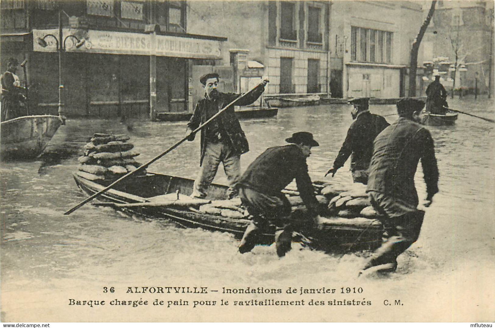 94* ALFORTVILLE Crue 1910 -   Barque Chargee De Pain   RL13.1094 - Alfortville