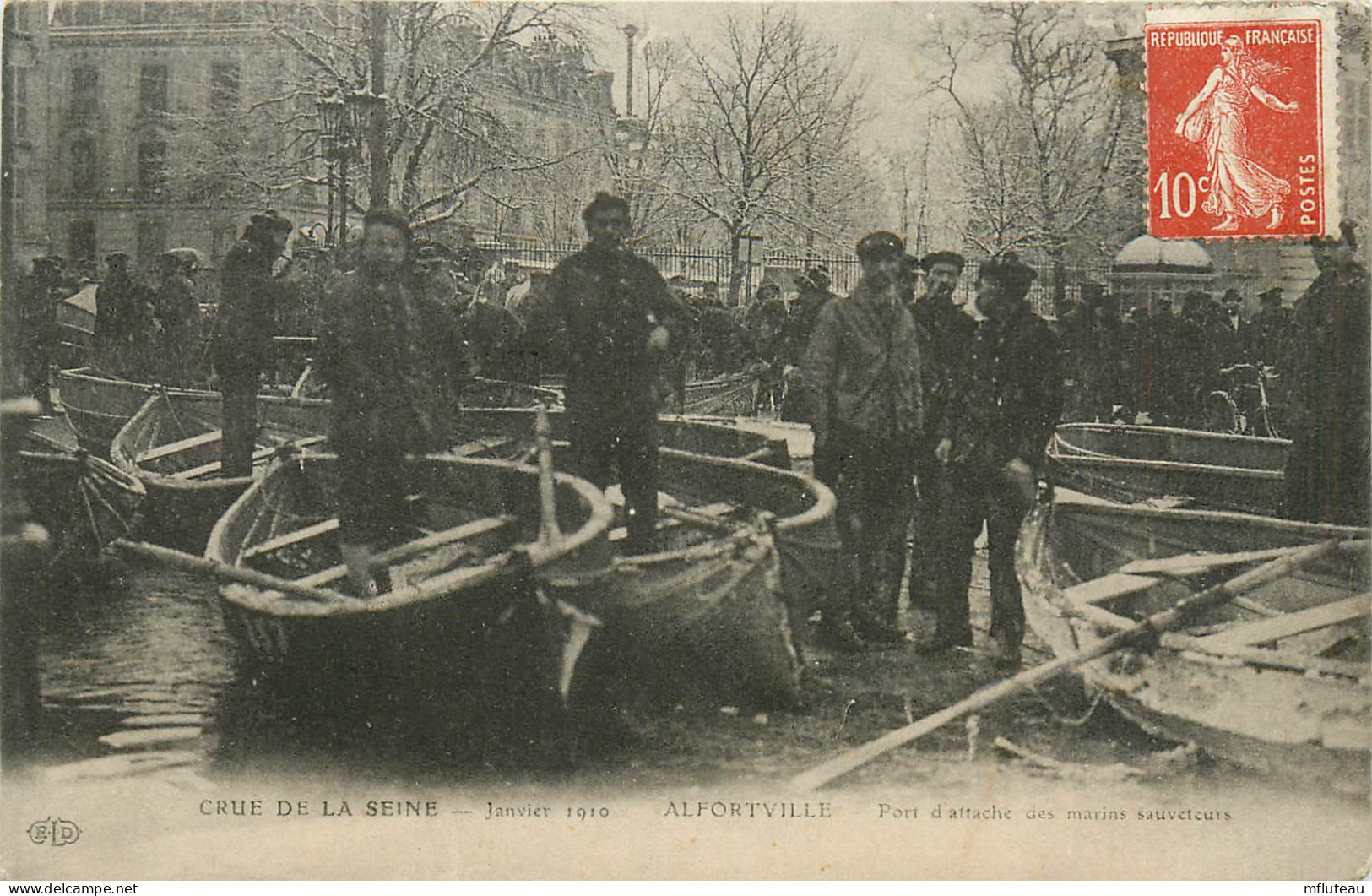 94* ALFORTVILLE  Crue 1910 -  Port Attache Des Marins Sauveteurs RL13.1062 - Alfortville