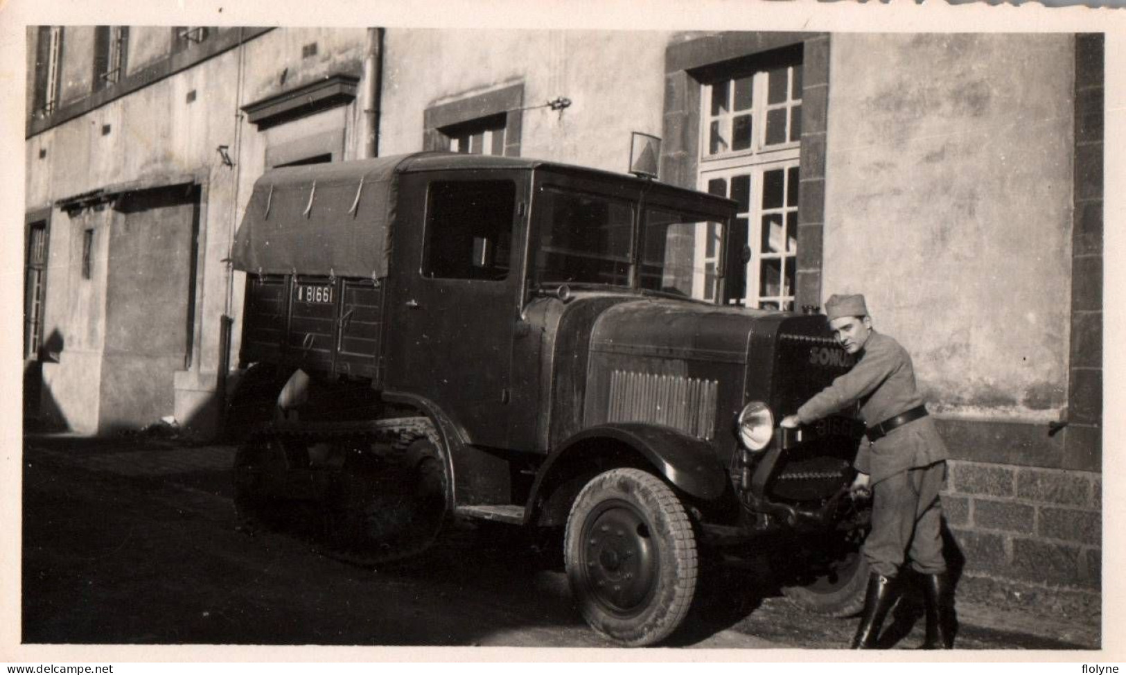 Militaria - Photo Ancienne - Camion Autochenille Auto Chenille SOMUA MCG - 6,8x11,4cm - Matériel