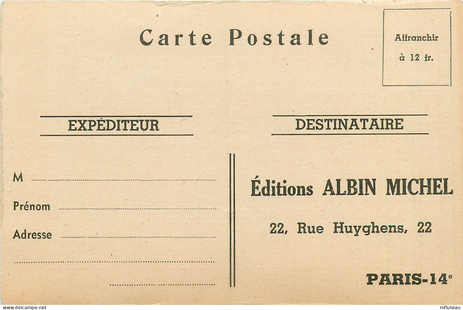 75* PARIS (14)   Carte Des Editions » Albin Michel »        RL27,0645 - District 14