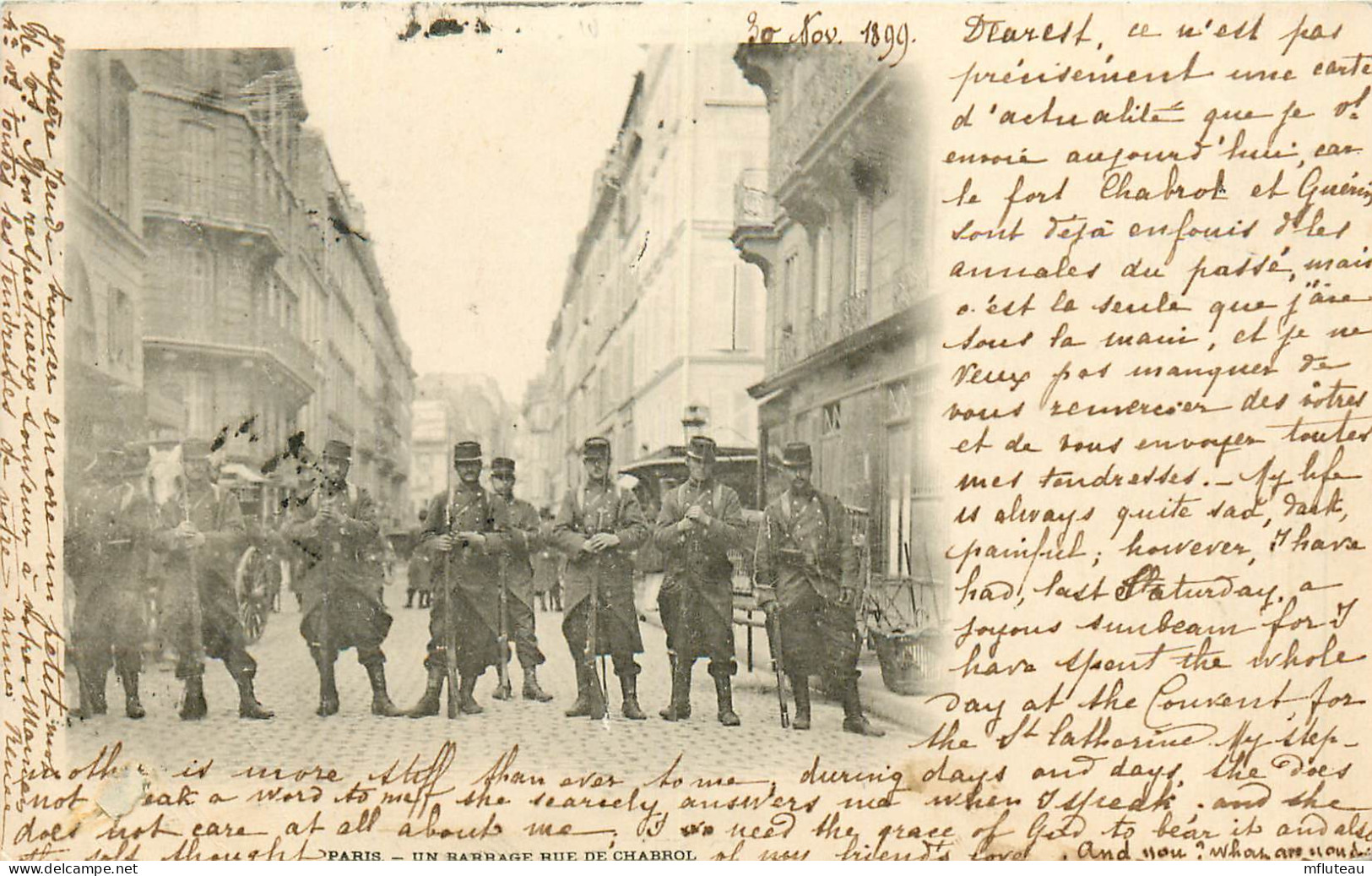 75* PARIS (11)   Novembre 1899  Un Barrage Rue De Chabrol        RL27,0576 - District 11