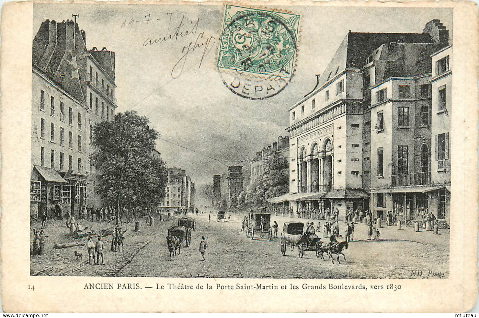 75* PARIS (10)   Theatre De La Porte St Martin Vers 1830        RL27,0565 - District 10