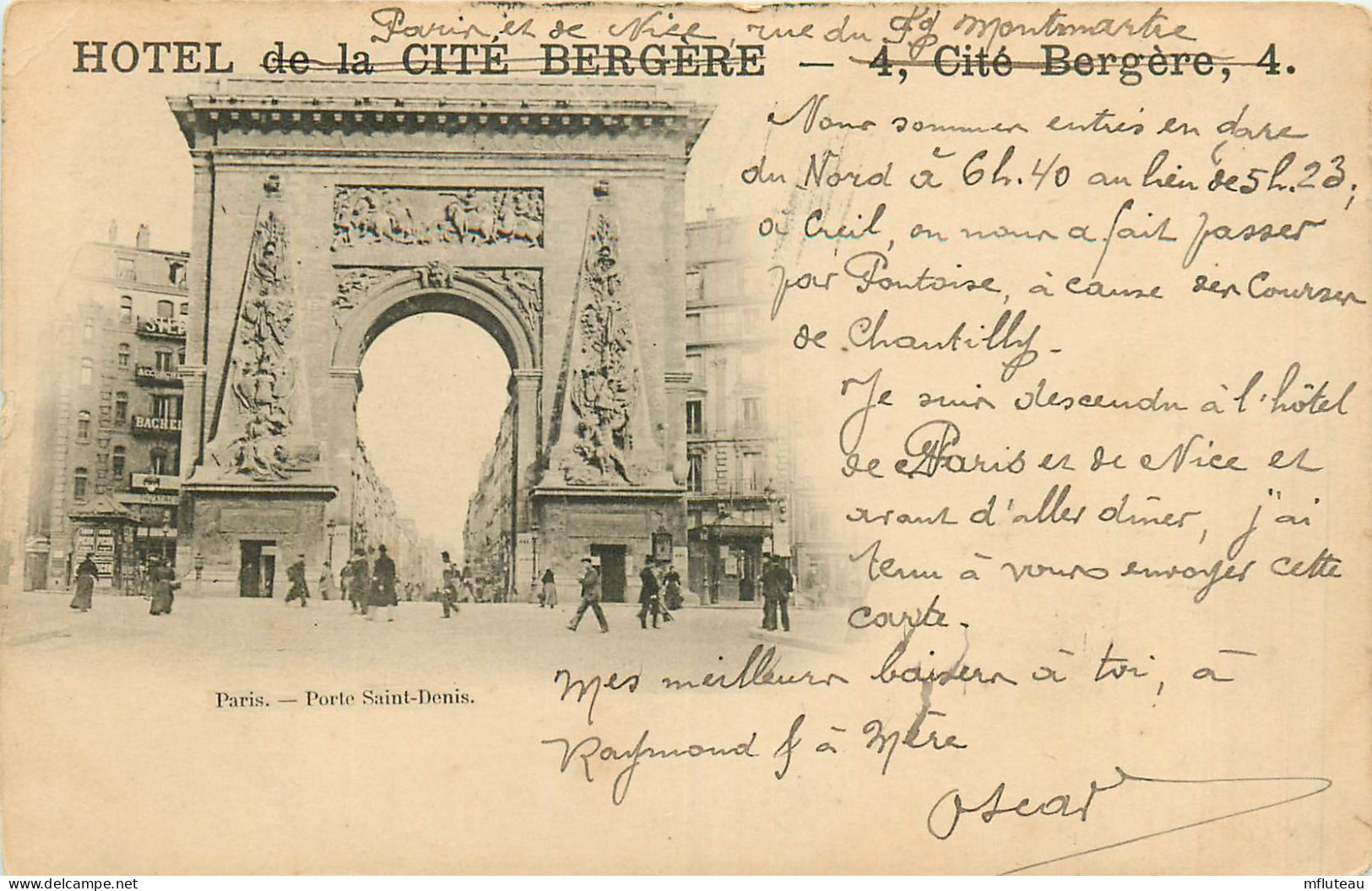 75* PARIS (10)  Hotel De La Cite Bergere         RL27,0546 - District 10