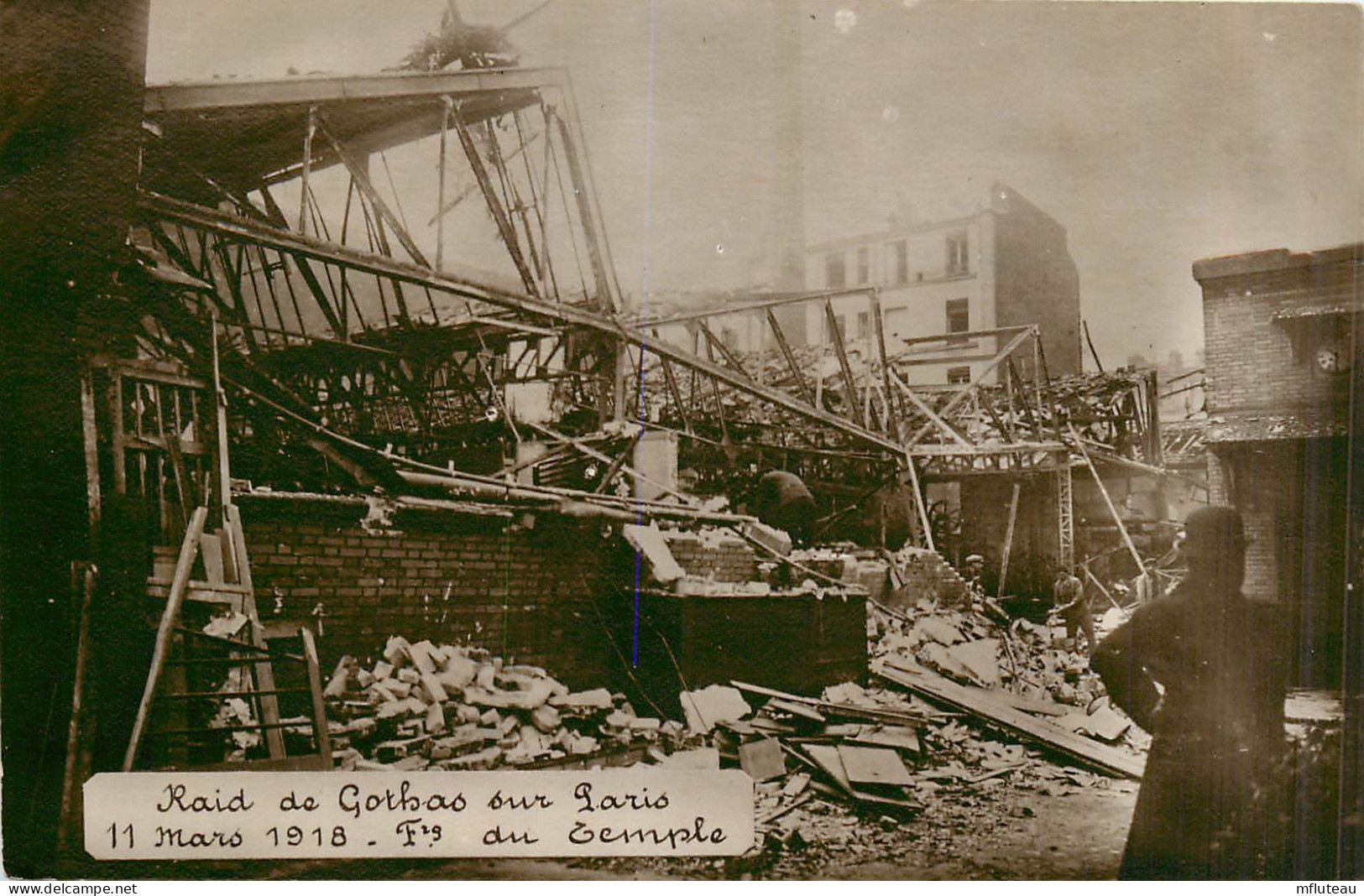 75* PARIS (9)  Mars 1918 - « gothas » Sur Paris  Faubourg Du Temple    RL27,0507 - War 1914-18