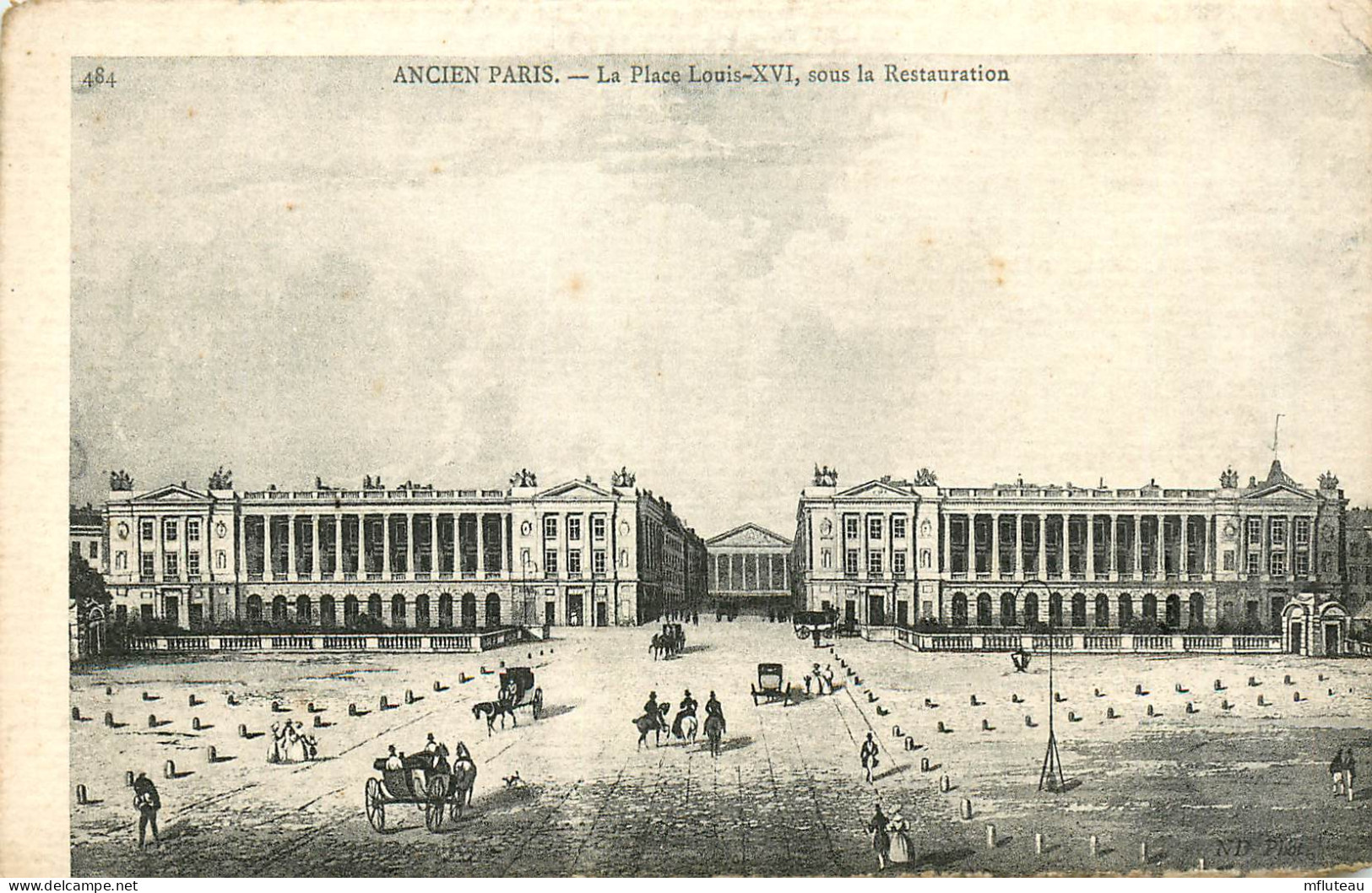 75* PARIS (8)   Place Louis XVI Sous La Restauration (dessin)        RL27,0467 - Distretto: 08