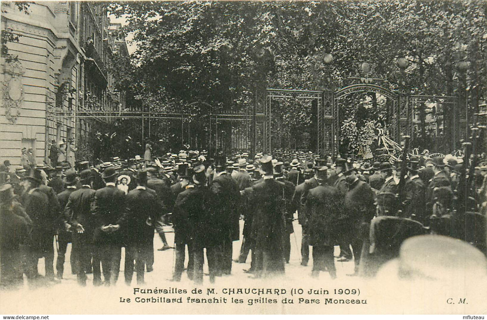 75* PARIS (8)    Funeraills « m,chauchard »   Juin 1909     RL27,0458 - District 08
