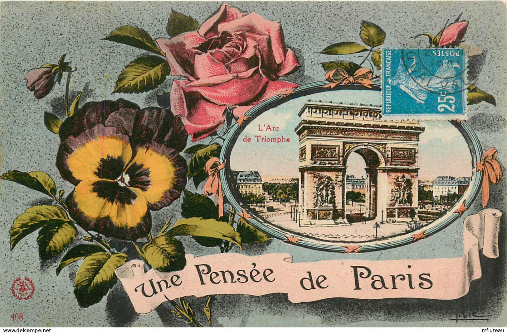 75* PARIS (8)  Une Pensee  Arc De Triomphe          RL27,0432 - Paris (08)