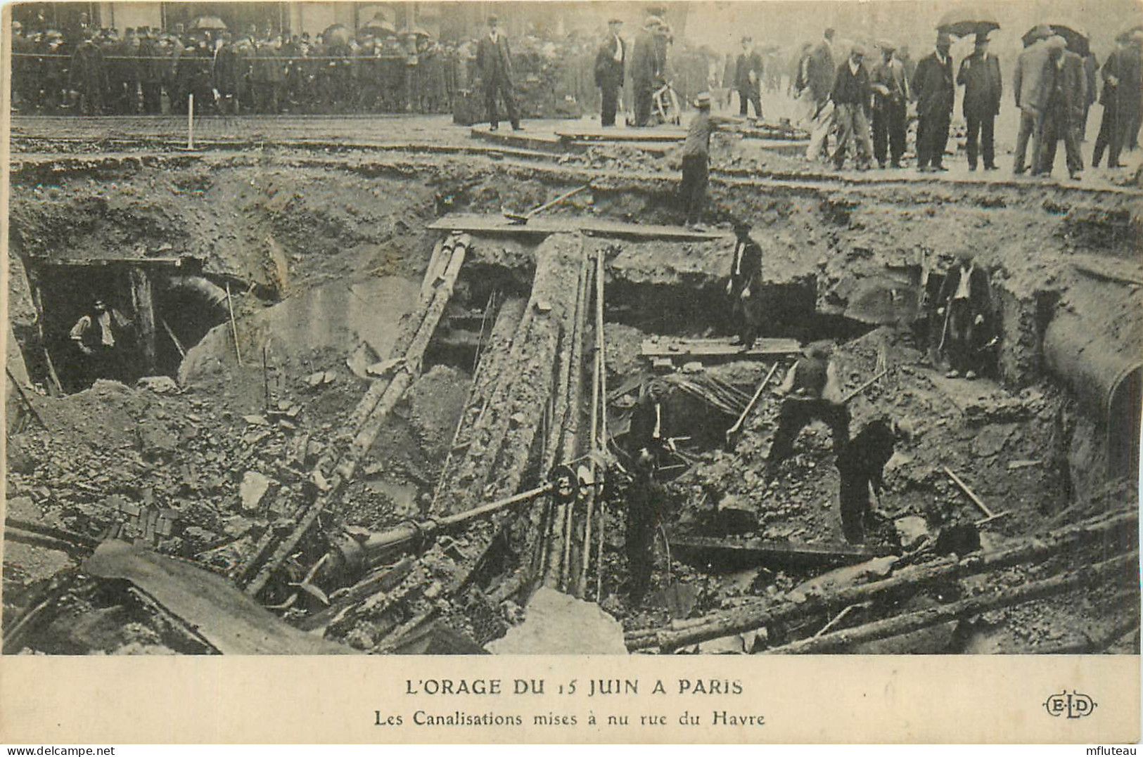 75* PARIS (8)    Orage Du 15 Juin   - Canalisation Rue Du Havre       RL27,0412 - District 08