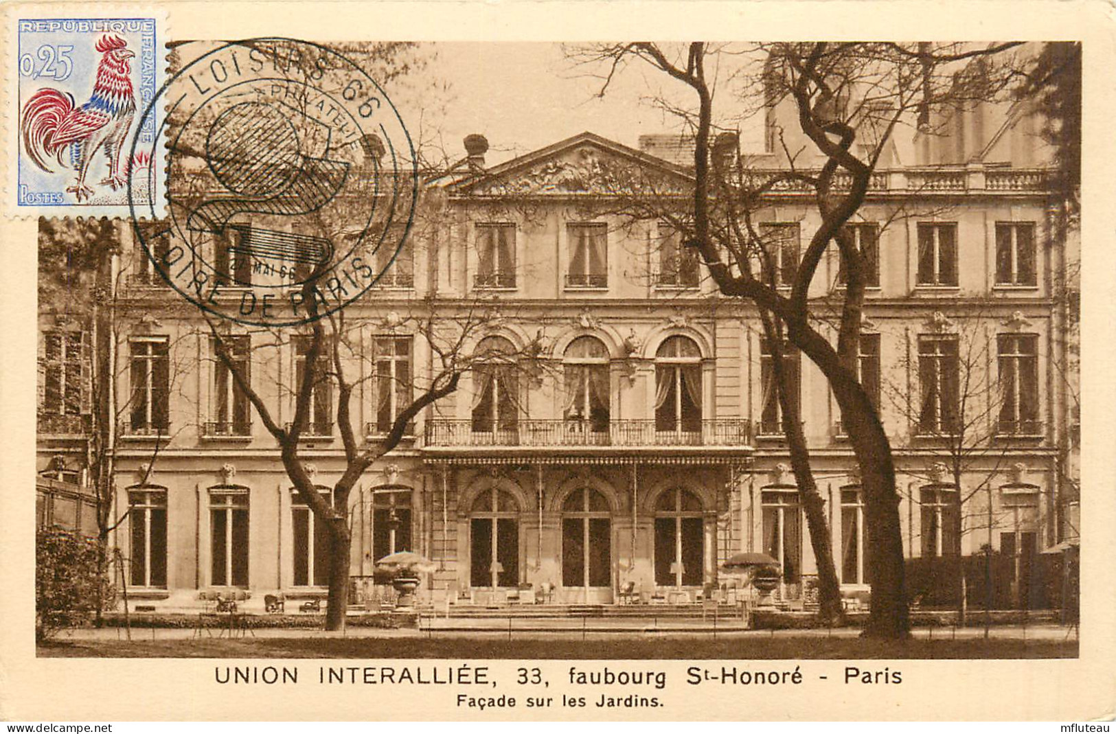 75* PARIS (8)   Rue Faubourg St Honore - « union Interalliee »        RL27,0410 - District 08