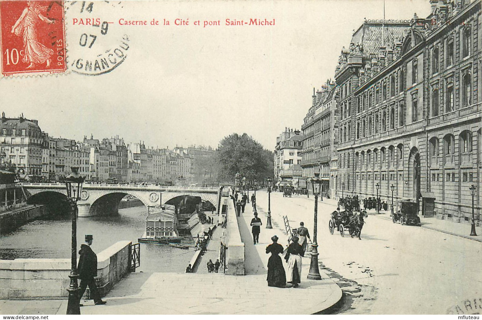 75* PARIS (6)   Caserne De La Cite Et Pont St Michel       RL27,0312 - Casernes